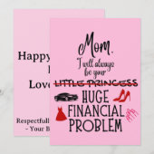 Mom, I Will Always Be Your Huge Financial Problem サンキューカード (正面/裏面)