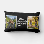 Mom Im So Lucky Youre Mine Script 2 Photo Black ランバークッション (裏面)