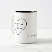 「Mom in a Million」ハート・マグ | 母の日の贈り物 ツートーンマグカップ (正面左)