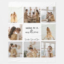 「Mom in a Million」写真コラージュパーソナライズされた | フリースブランケット