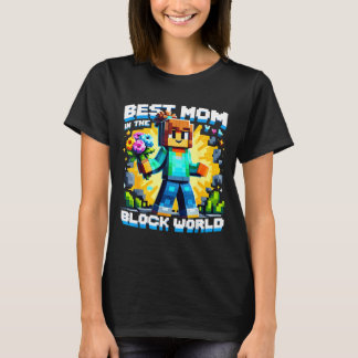 Mom in the block world pixel gaming mother day tシャツ
