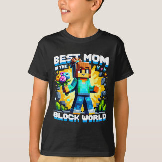 Mom in the block world pixel gaming mother day tシャツ