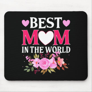 Mom in the world mommy floral mother's day cute mo マウスパッド