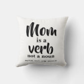Mom Is a Verb Family Photo Collage Mother Keepsake クッション (裏面)
