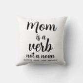 Mom Is a Verb Family Photo Collage Mother Keepsake クッション (裏面)