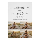 Mom Is a Verb Family Photo Collage Mother Keepsake ポスター (正面)