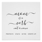 Mom Is a Verb Not a Noun Mother Keepsake ポスター (正面)