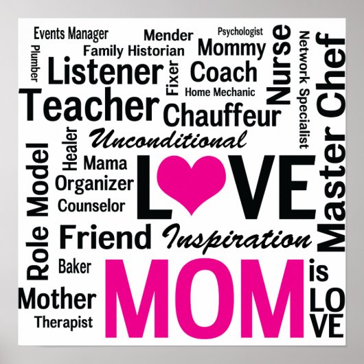 Mom is Love - Multitasking Do-it-All Mom Poster ポスター (正面)