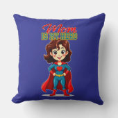 Mom Is My Hero – Cute Supermom Character クッション (正面)