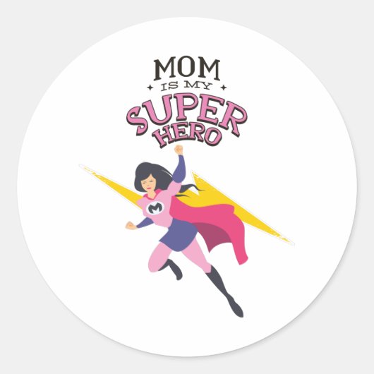 Mom is my superhero ラウンドシール (正面)