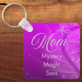 Mom is Mystery, Magic, Sass & Soul Keychain purple キーホルダー (正面)