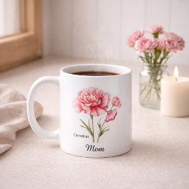 Mom January Birth Flower コーヒーマグカップ