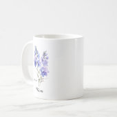 Mom July Birth Flower Larkspur コーヒーマグカップ (正面左)