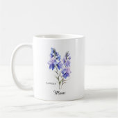 Mom July Birth Flower Larkspur コーヒーマグカップ (左)