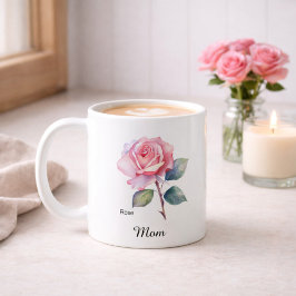 Mom June Birth Flower Rose コーヒーマグカップ