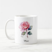 Mom June Birth Flower Rose コーヒーマグカップ (左)