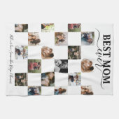 Mom Keepsake最高のブラック&ホワイトInsta写真 キッチンタオル (横)