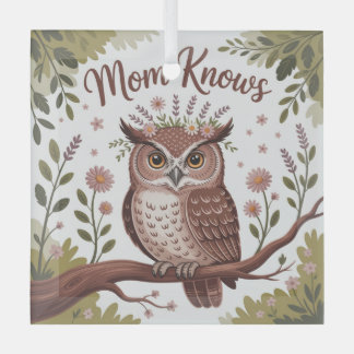 Mom Knows ガラスオーナメント