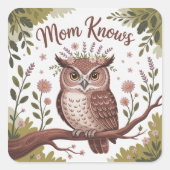 Mom Knows スクエアシール (正面)