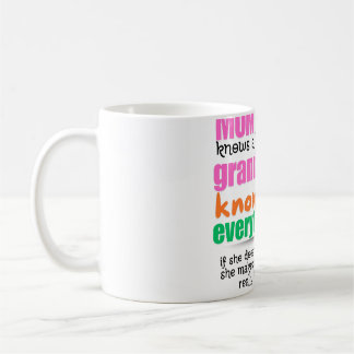 mom knows a lot but grandma knows everything mug コーヒーマグカップ
