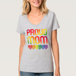 MOM LGBTQゲイプライド月レインボー誇りを持ったフラグLGBT Tシャツ