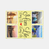 Mom Life黄色の写真 フリースブランケット (正面(横))