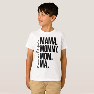 Mom Life キッズTシャツ｜ママ モミー マム マー Tシャツ