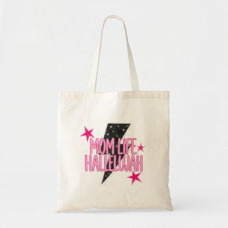 Mom Life ハレルヤ ホットピンク サマー トートバッグ