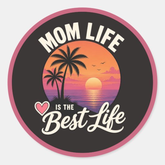 Mom Life ラウンドシール (正面)