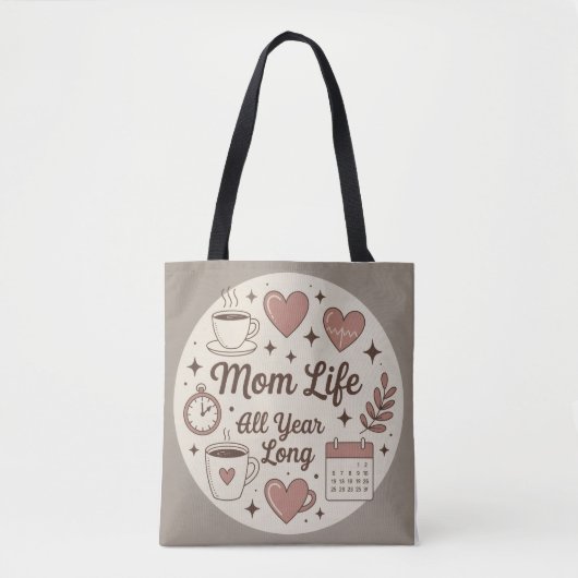 Mom life all year long, stylish トートバッグ (正面)