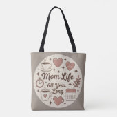 Mom life all year long, stylish トートバッグ (裏面)