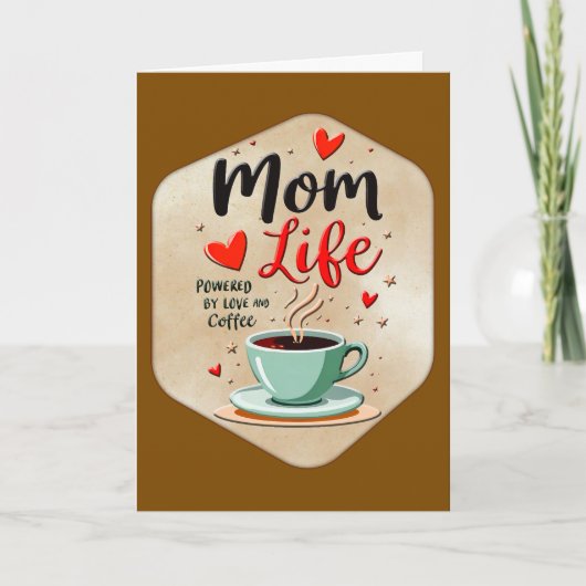 Mom Life Coffee Time – Minimal Design カード (正面)