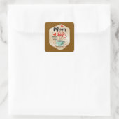 Mom Life Coffee Time – Minimal Design スクエアシール (バッグ)