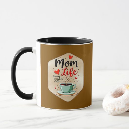 Mom Life Coffee Time – Minimal Design マグカップ (ドーナツ)