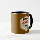 Mom Life Coffee Time – Minimal Design マグカップ (正面右)