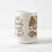 Mom life colds hands full heart コーヒーマグカップ (中央)