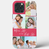 Mom Life is the Best Life 5 Photo Bright Pink Case-Mate iPhoneケース (裏面)