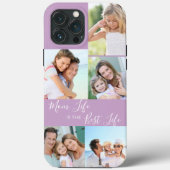 Mom Life is the Best Life 5 Photo Collage Lilac Case-Mate iPhoneケース (裏面)