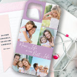 Mom Life is the Best Life 5 Photo Collage Lilac iPhone 13 Pro Maxケース<br><div class="desc">Custom 5 photo iphone case lettered with Mom Life is the Best Life (editable for Mum, Mama, Momma, Mommy etc). The design features a personalized, wrap around, photo collage with 5 of your favorite pictures, which are displayed as 1 vertical portrait and 4 square instagram. The design has a lilac...</div>