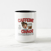 Mom Life Mug Caffeine & Chaos Coordinator for Moms マグカップ (中央)