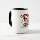 Mom Life Mug Caffeine & Chaos Coordinator for Moms マグカップ (正面左)
