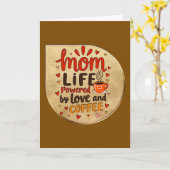 Mom Life Powered by Love and Coffee – Badge Style カード (黄色い花)