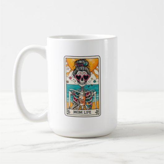 Mom Life Skeleton Tarot Card Coffee Mug コーヒーマグカップ (左)