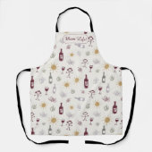 Mom Life Wine Vibe Personalized エプロン (正面)