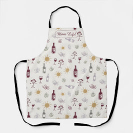 Mom Life Wine Vibe Personalized エプロン