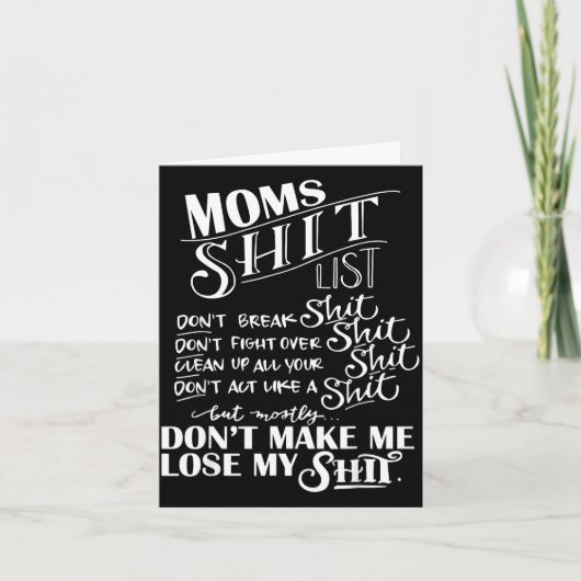 Mom List Momlife Funny Mom Mothers Day  カード (正面)