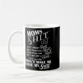 Mom List Momlife Funny Mom Mothers Day コーヒーマグカップ (左)