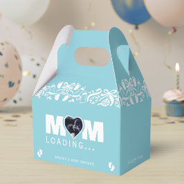 Mom Loading Photo Ultrasound Blue Baby Shower フェイバーボックス