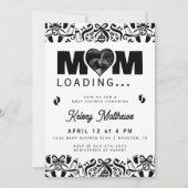 Mom Loading Ultrasound Photo Baby Shower 招待状 (正面)