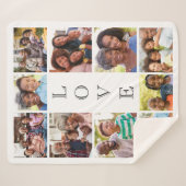 Mom Love 10フォトコラージュ シェルパブランケット (正面(横))